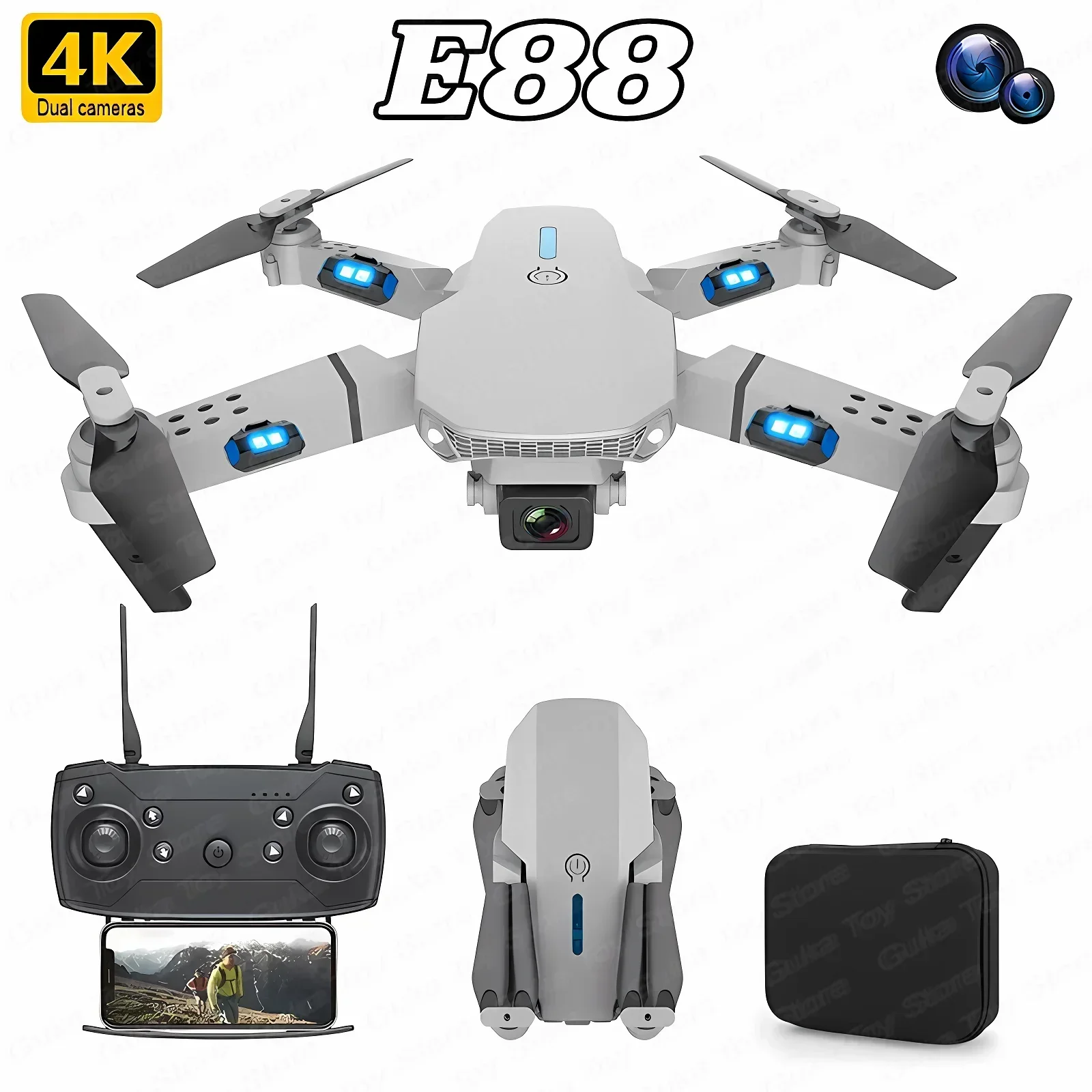E88 Pro WIFI FPV Drone Wide An - Drone Camera Hd ulasan dan harga